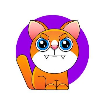 Smiling red cat vector illustration isolated on 스톡 일러스트