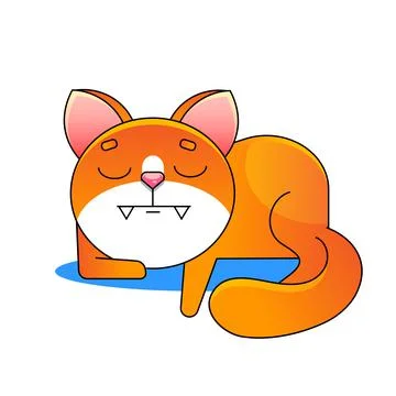 Smiling red cat vector illustration isolated on 스톡 일러스트