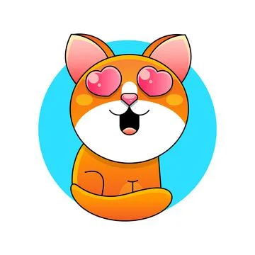 Smiling red cat vector illustration isolated on 스톡 일러스트