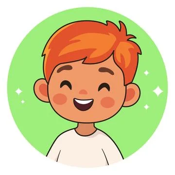 Smiling red-haired boy. Happy child. Avatar for social networks. Vector Illustrazione stock
