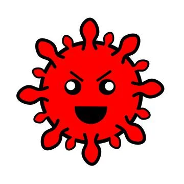 Smiling red Virus Stock Illustration