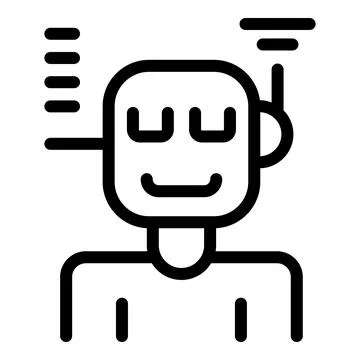 Smiling robot receiving data and waving with antenna Stock Illustration