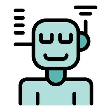 Smiling robot transmitting data with antenna and sensors イラスト素材