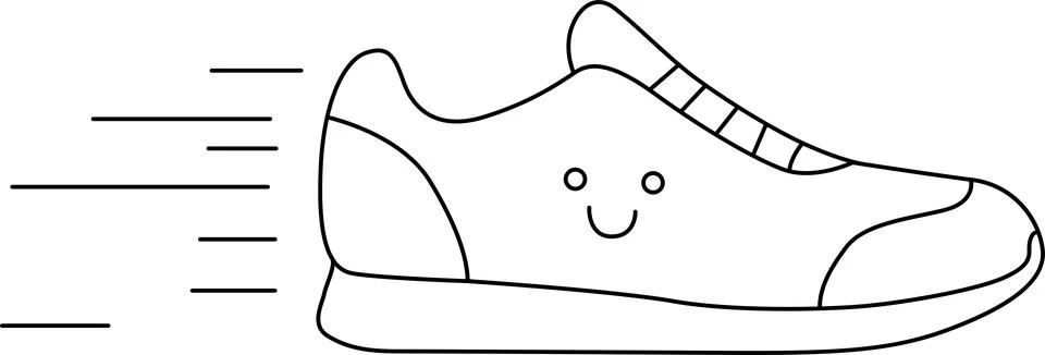 Smiling running shoe Vector Illustrazione stock