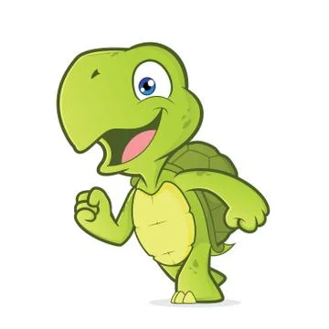 Smiling running turtle Stock Illustration