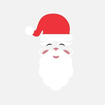 Smiling Santa Clause  with beard, hat, mustache. Christmas vector illustratio Illustrazione stock