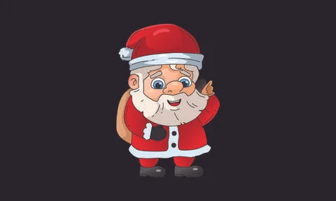 Smiling santa but worried vector file. Christmas vector file Illustrazione stock