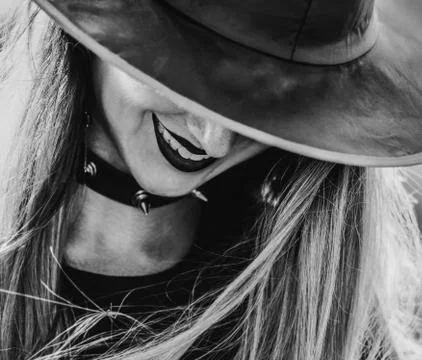 Smiling scary witch Stock Photos