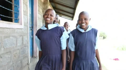 Smiling school girls. Stock-Footage 9791483