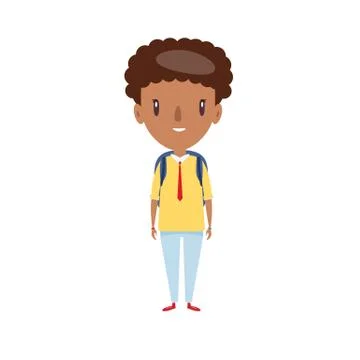 Smiling school kid. Cheerful elementary school student, kindergarten pupil Stock Illustration