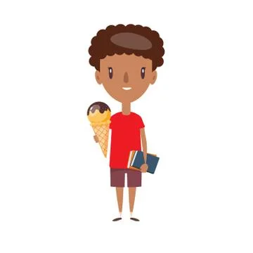 Smiling school kid. Cheerful elementary school student, kindergarten pupil Stock Illustration