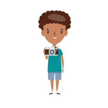 Smiling school kid. Cheerful elementary school student, kindergarten pupil Stock Illustration