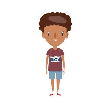 Smiling school kid. Cheerful elementary school student, kindergarten pupil Stock Illustration