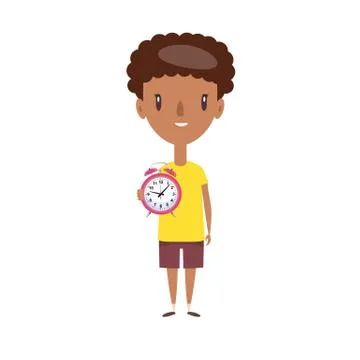Smiling school kid. Cheerful elementary school student, kindergarten pupil Stock Illustration