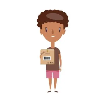 Smiling school kid. Cheerful elementary school student, kindergarten pupil Stock Illustration