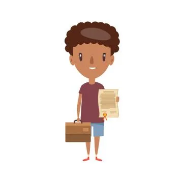 Smiling school kid. Cheerful elementary school student, kindergarten pupil Stock Illustration