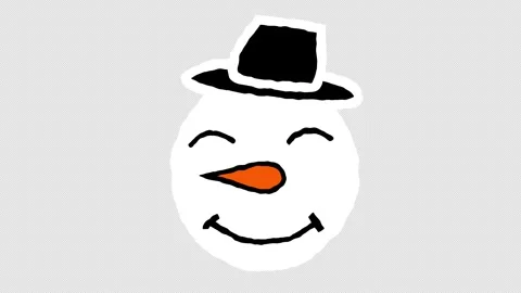 Smiling Scribble-Style Snowman Face with Hat and Carrot Nose Видео 291648987