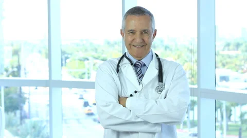 Smiling senior doctor Stock Footage 33577512