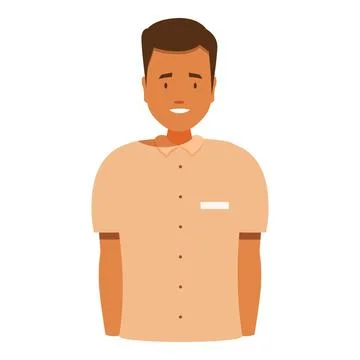 Smiling shop assistant wearing uniform and name tag Stock Illustration
