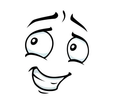 Smiling shy face, ingratiating expression emotion Stock Illustration