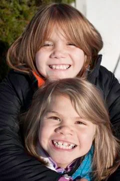 Smiling Sisters Foto stock