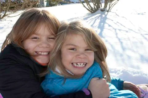 Smiling Sisters 写真素材