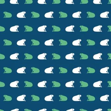 Smiling sitting frogs seamless vector pattern Illustrazione stock