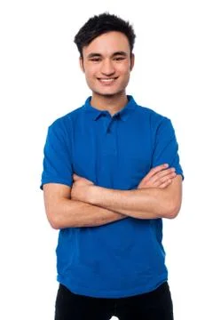 Smiling smart guy posing with confidence Stock Photos