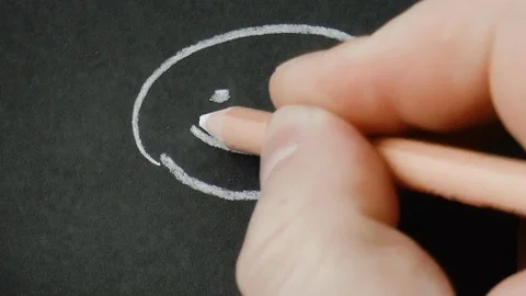 Smiling smiley drawn in pencil Stock Footage 78911503