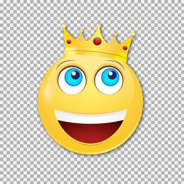 Smiling smiley face in the crown.Emotion, vector Stock Illustration