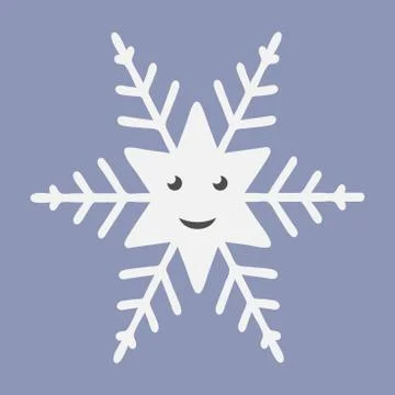 Smiling snowflake character Stock Illustration