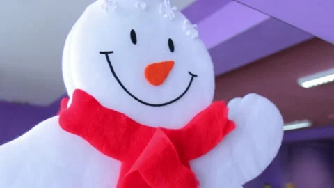 Smiling snowman. Close-up shot. Stock Footage 144282072