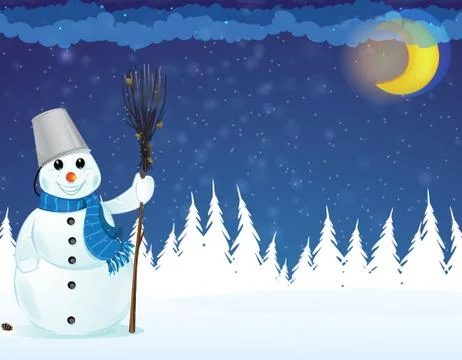 Smiling snowman Stock Illustration