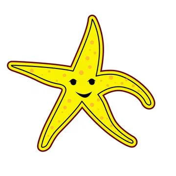 Smiling Starfish Stock Illustrations vector clip art Illustrazione stock