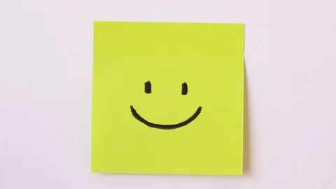 Smiling sticker. Changing smiling into unsmiling 스톡 동영상 86509080