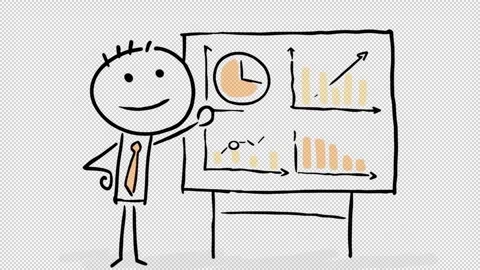 Smiling Stickman Presents Financial Perf... | Stock Video | Pond5