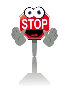 Smiling stop sign Stock Illustration