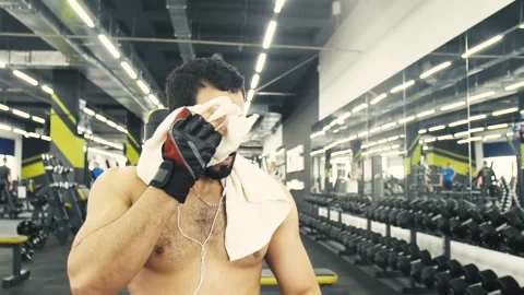 Smiling Strong Man Stock Footage 88357780