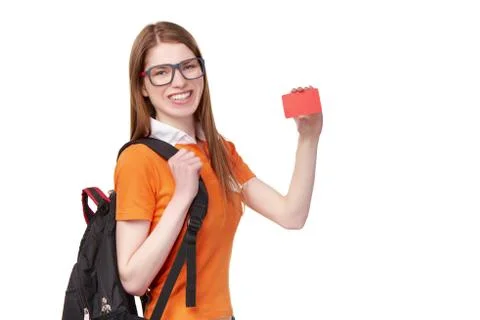 Smiling student with backpack Stock Photos