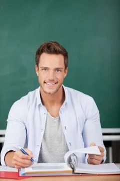 Smiling student looking in camera Stock Photos