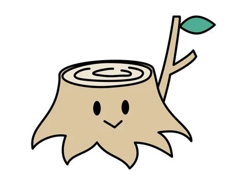 A smiling stump character. Stock Illustration