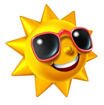 Smiling summer sun character Stock Illustration