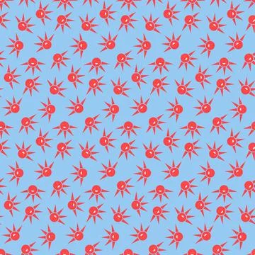 Smiling sun on blue background, simple seamless pattern for textile and wrapp イラスト素材