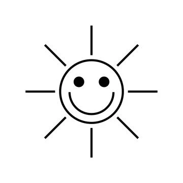 Smiling sun icon Stock Illustration