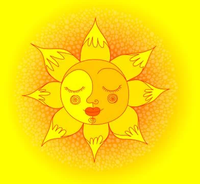 Smiling sun Stock Illustration