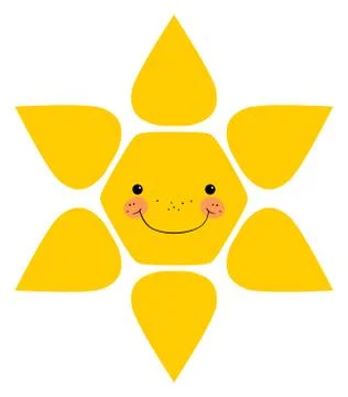 Smiling sun. Isolated Illustrazione stock