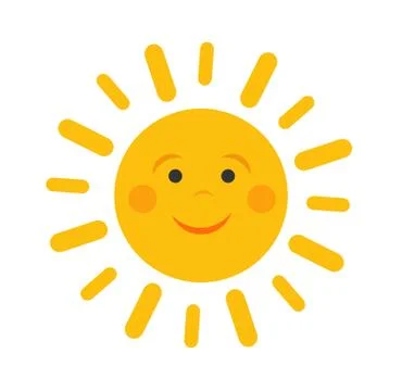Smiling sun. Vector flat illustration Stock Illustration