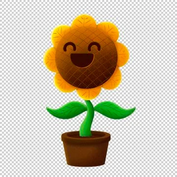 Smiling Sunflower Stock Illustration