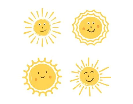 Smiling Suns Stock Illustration
