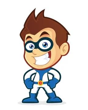 Smiling superhero Stock Illustration